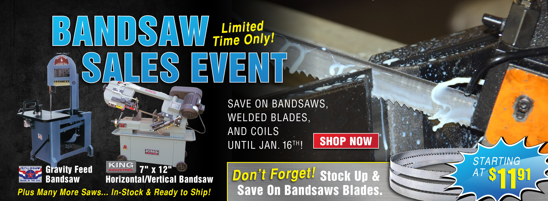 Bandsaw Blade and Bandsaw Sales Event