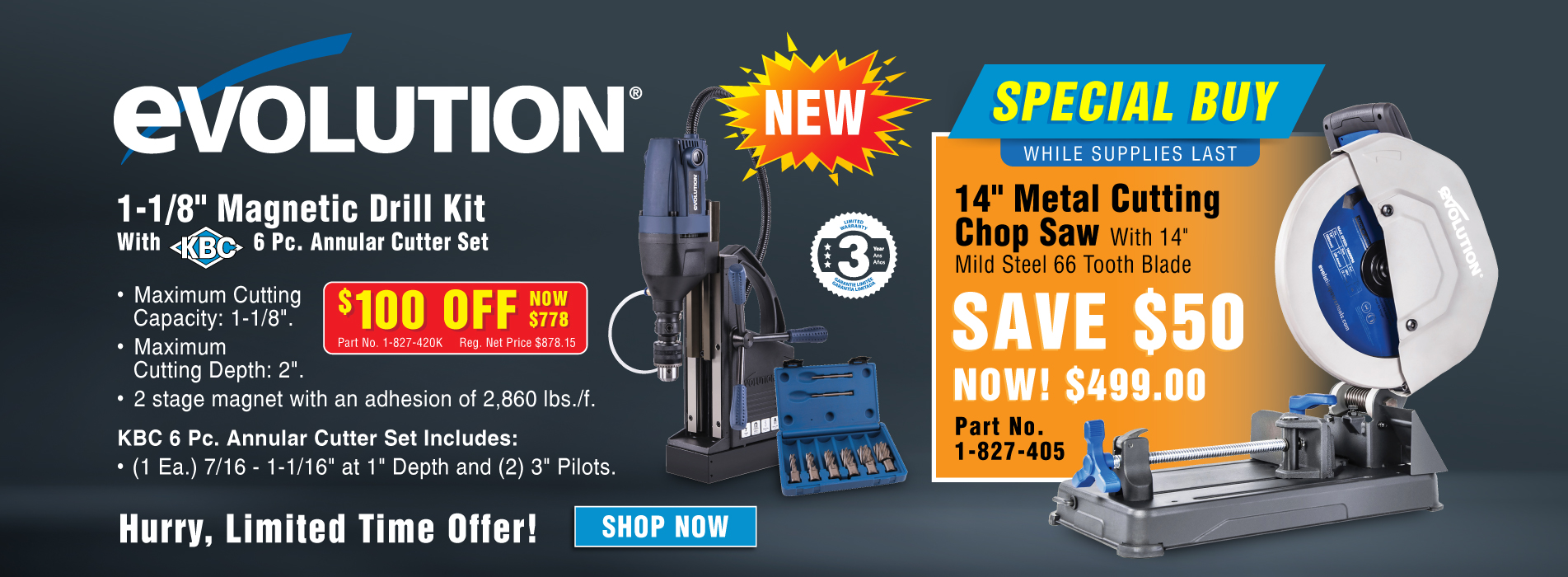 Evolution Power Tools! Power Tools Made for Metal!