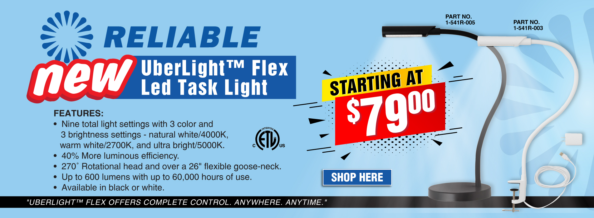 Check out the all new Reliable Work Lights!