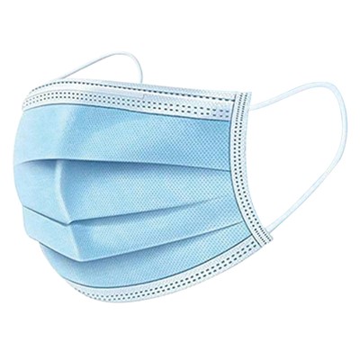 3-PLY DISPOSABLE FABRIC MASK BOX/50